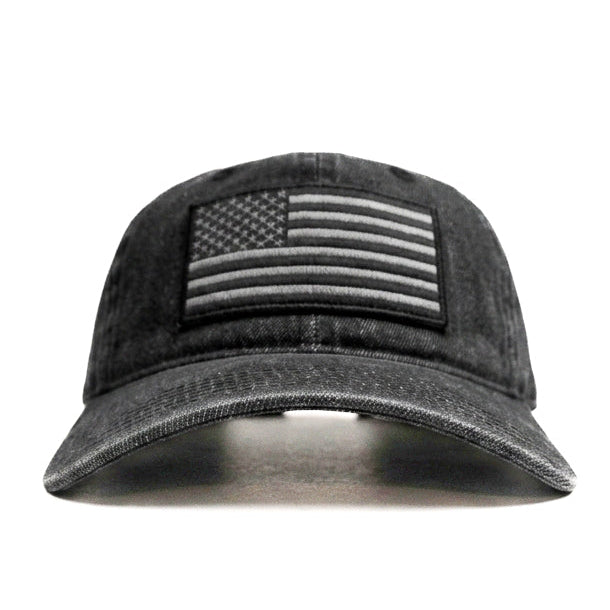 US Black Grey Fitted Cap
