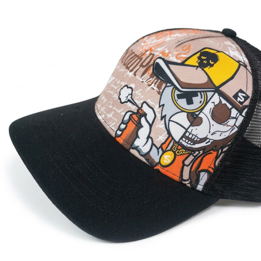 Southpole 1991  Graffiti Skull Mesh Trucker Cap