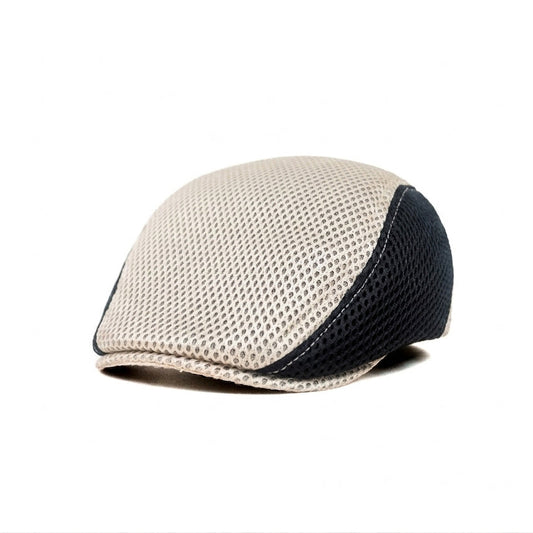 White Black Vintage Newsboy Cap