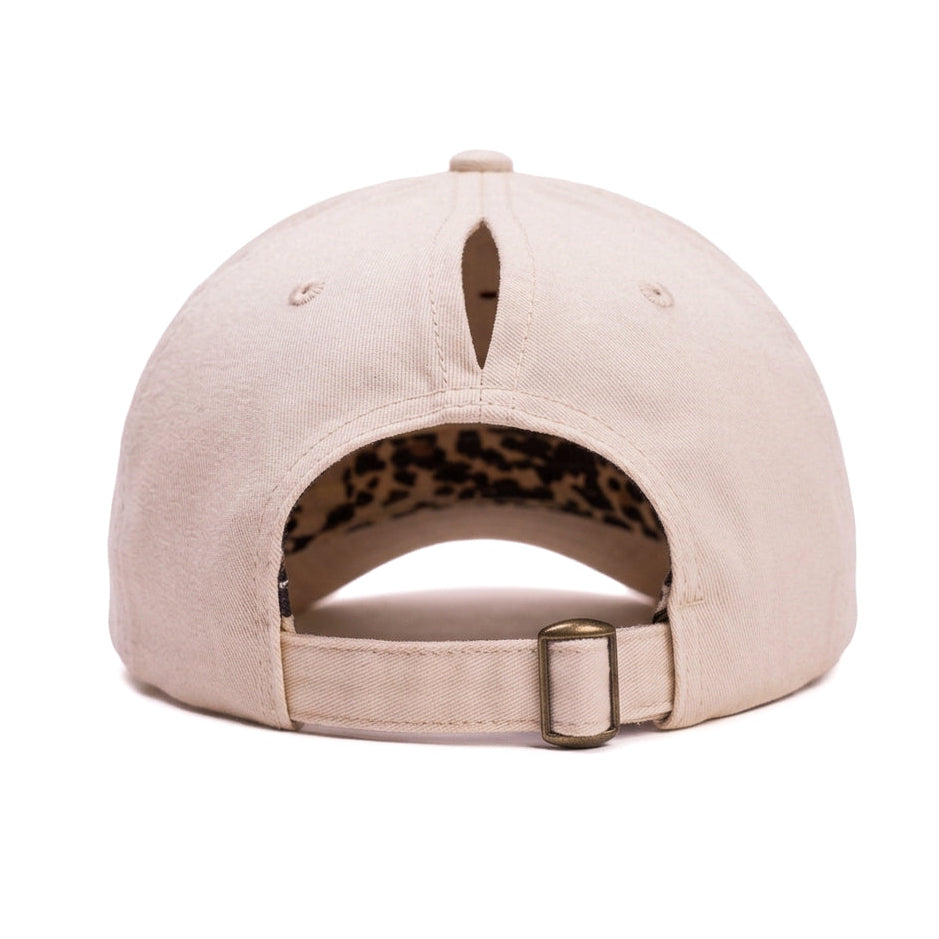Ponytail Scrubbed Cream Denim Cap