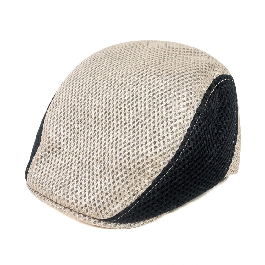 White Black Vintage Newsboy Cap