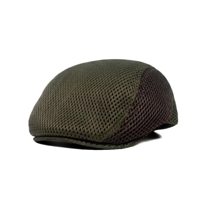 Green Brown Vintage Newsboy Cap