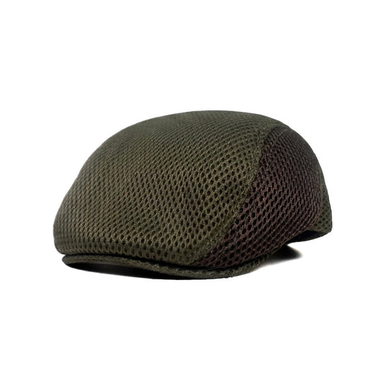 Green Brown Vintage Newsboy Cap