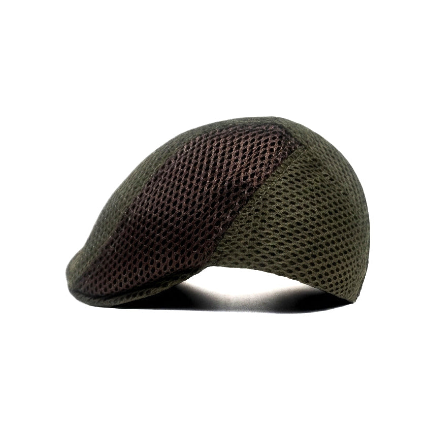 Green Brown Vintage Newsboy Cap