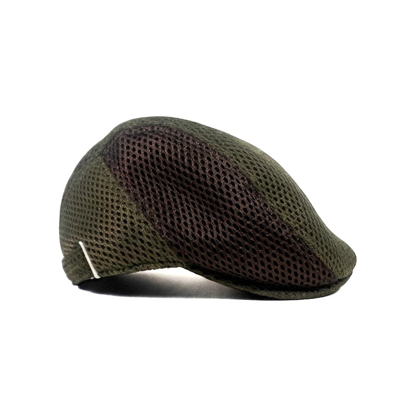Green Brown Vintage Newsboy Cap