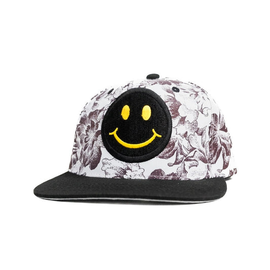 Black Smiley Snapback Cap