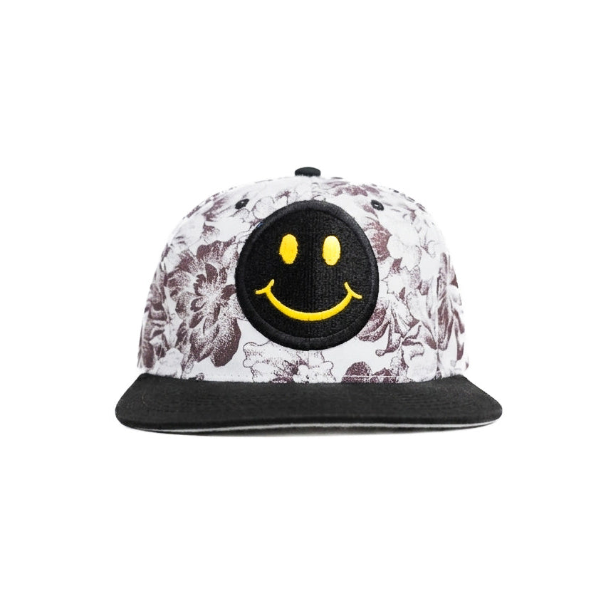 Black Smiley Snapback Cap
