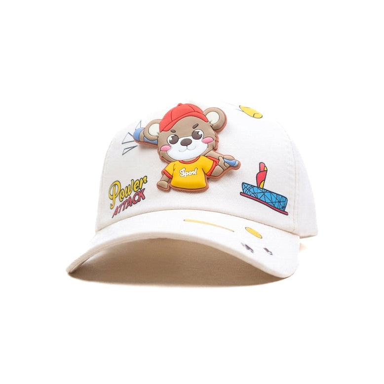 White Teady Power Attack  Kids Funday Baseball Cap