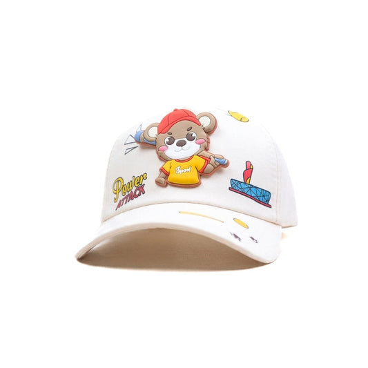 White Teady Power Attack  Kids Funday Baseball Cap