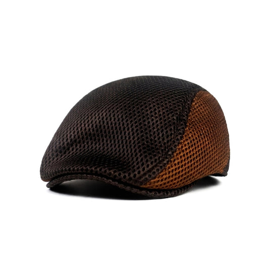 Brown and Black Vintage Newsboy Cap