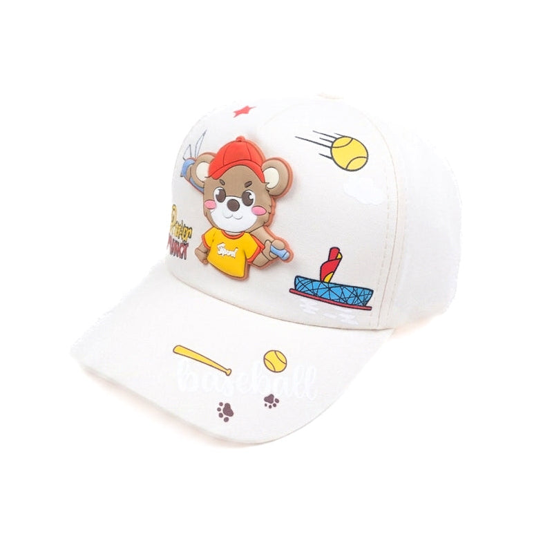 White Teady Power Attack  Kids Funday Baseball Cap