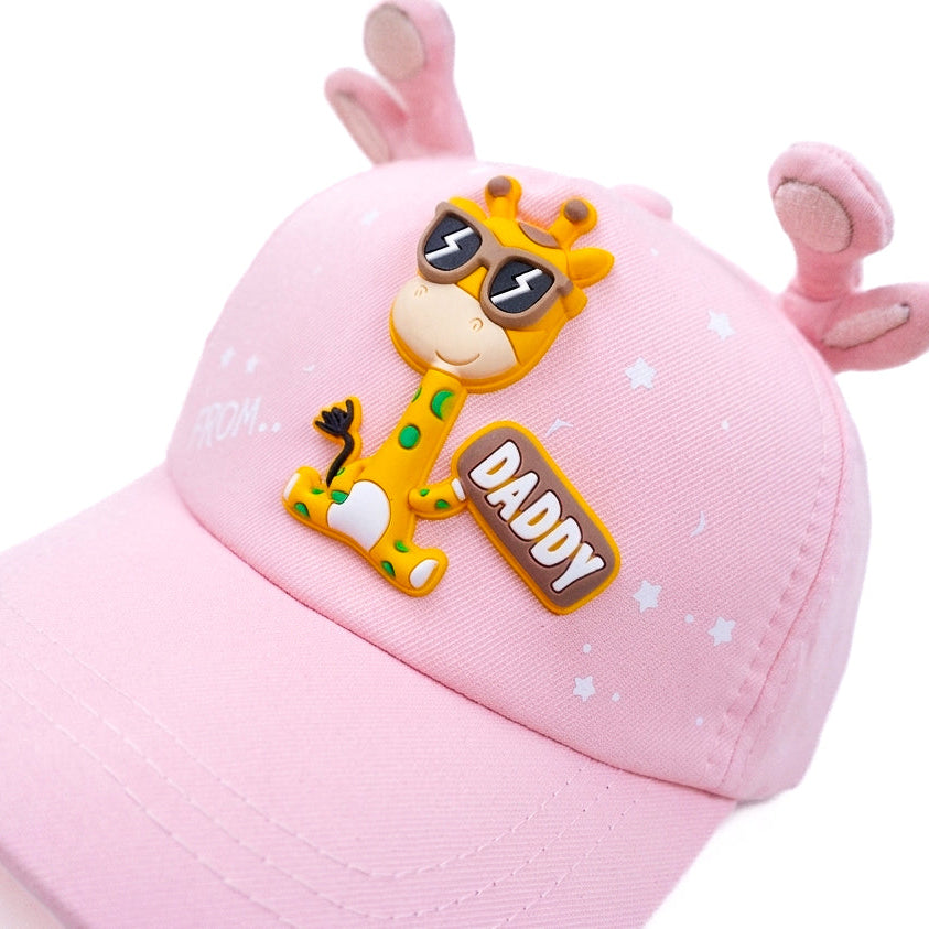Baby Pink Girraff Kids Funday Cap