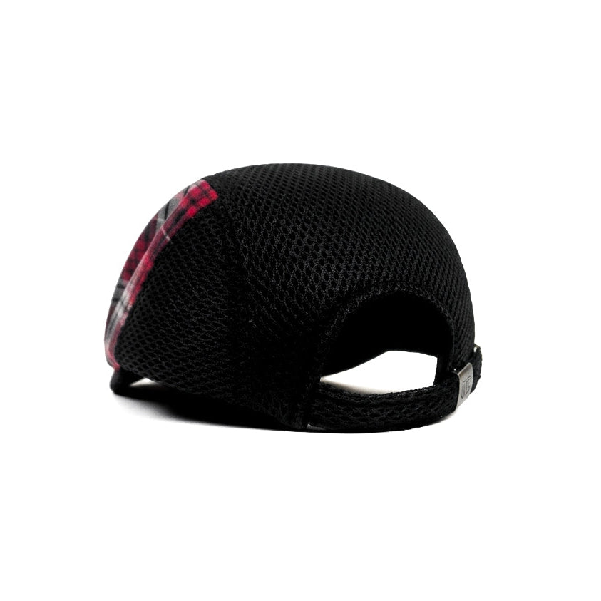 Black and Red Checked Vintage Newsboy Cap