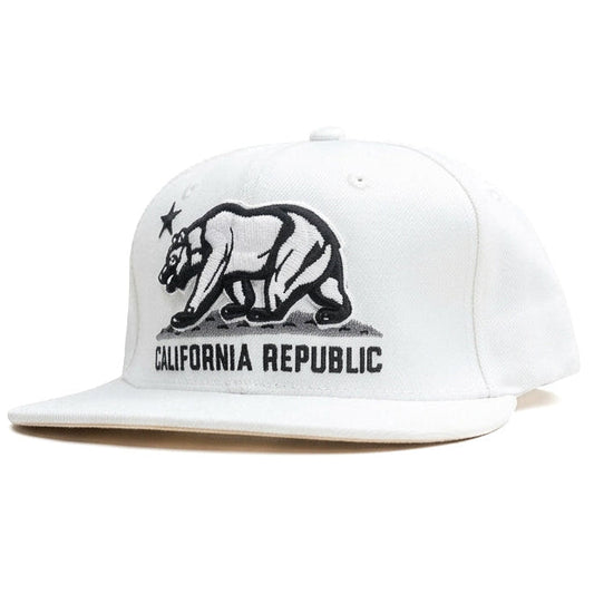 California Republic White Snapback Cap