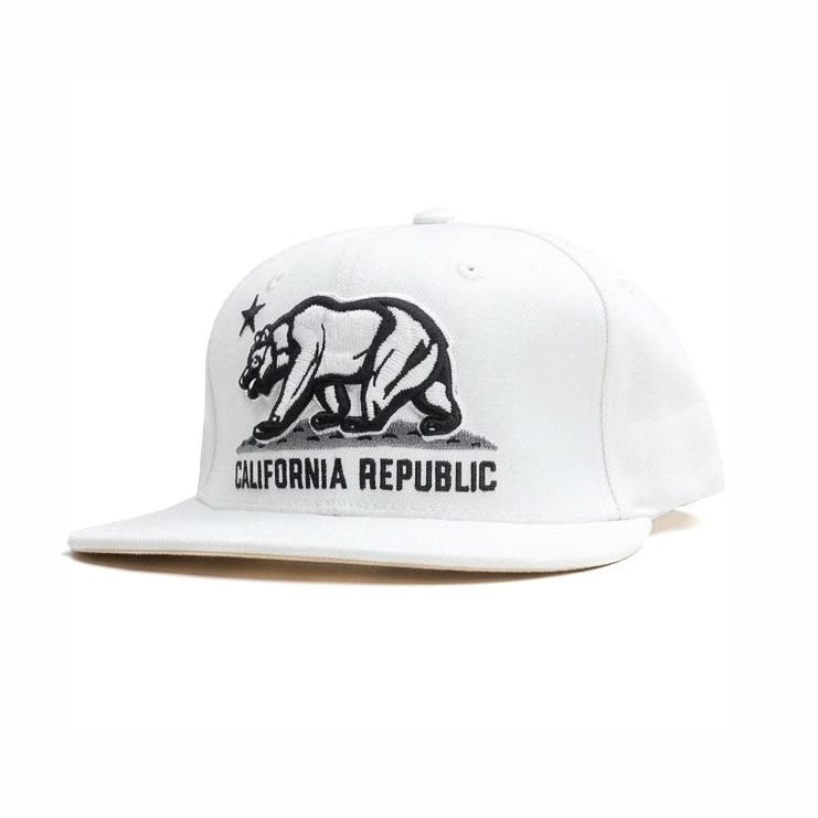California Republic White Snapback Cap