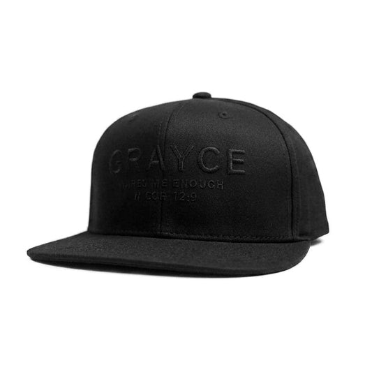 GRAYCE Matt Black Snapback Cap