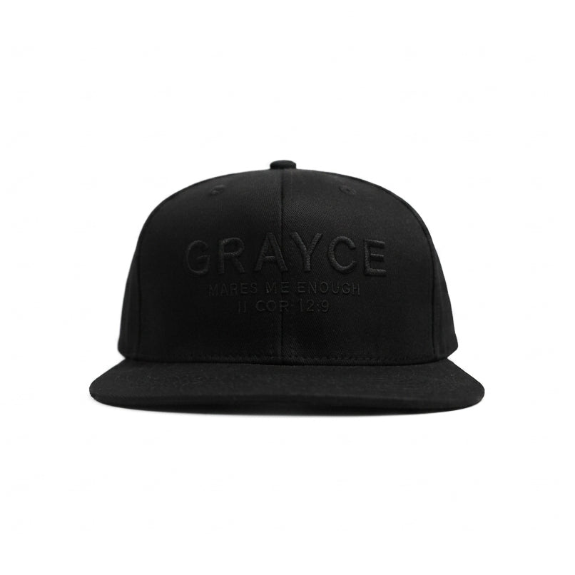 GRAYCE Matt Black Snapback Cap