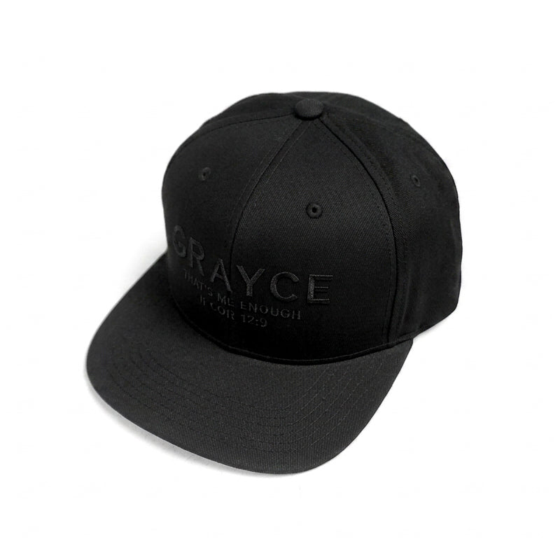 GRAYCE Matt Black Snapback Cap