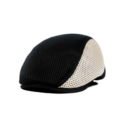 Black and White Vintage Newsboy Cap