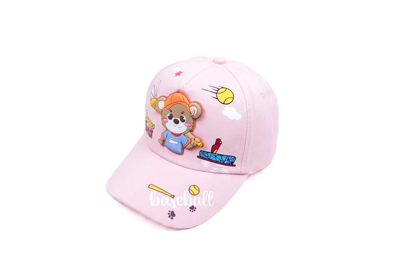 Pink Teady Power Attack  Kids Funday Baseball Cap