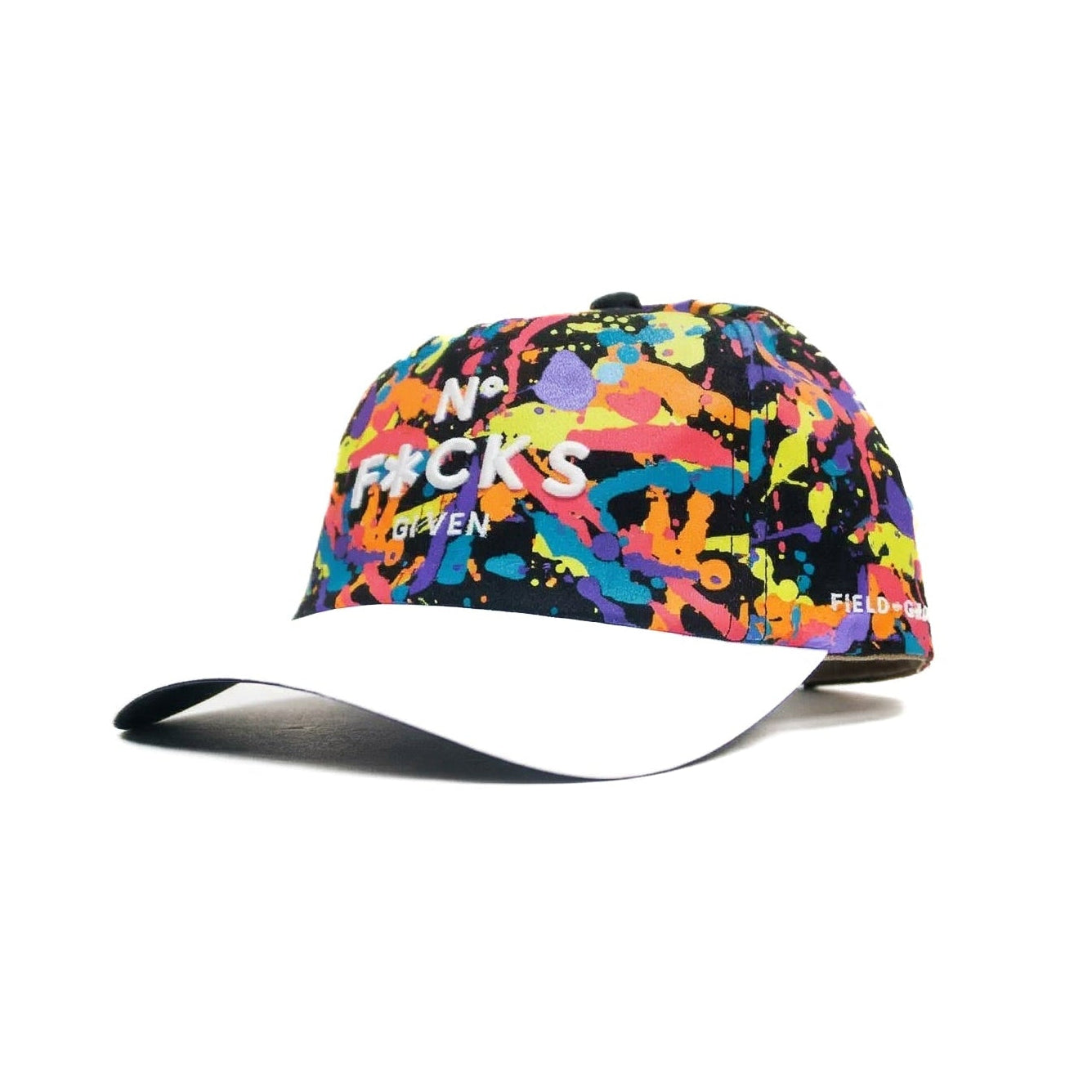 No f**** given multicolor white brim relaxed fitted cap