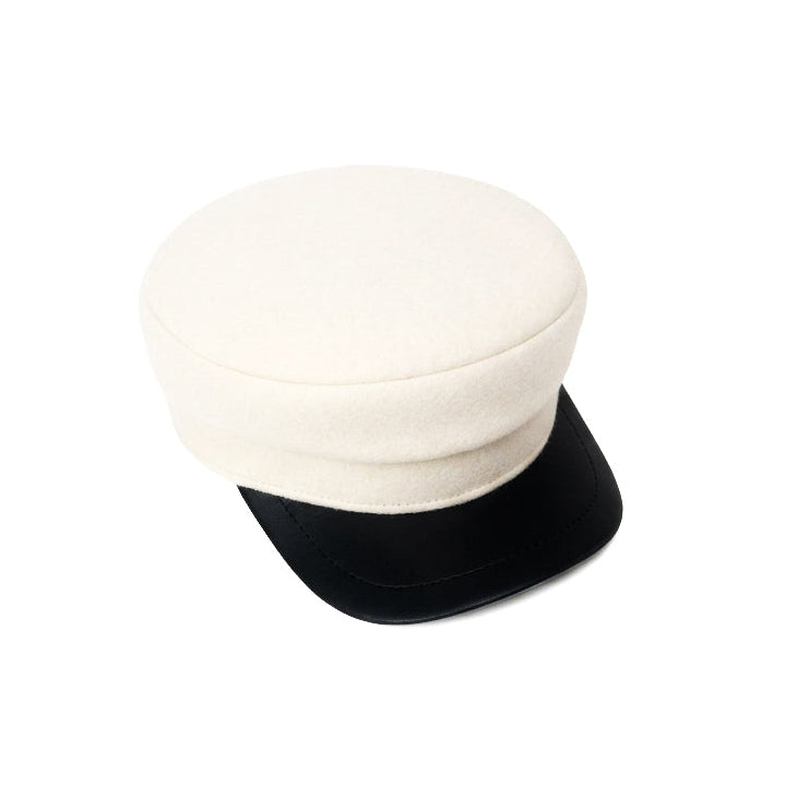 Woven Leather Cap Black Brim