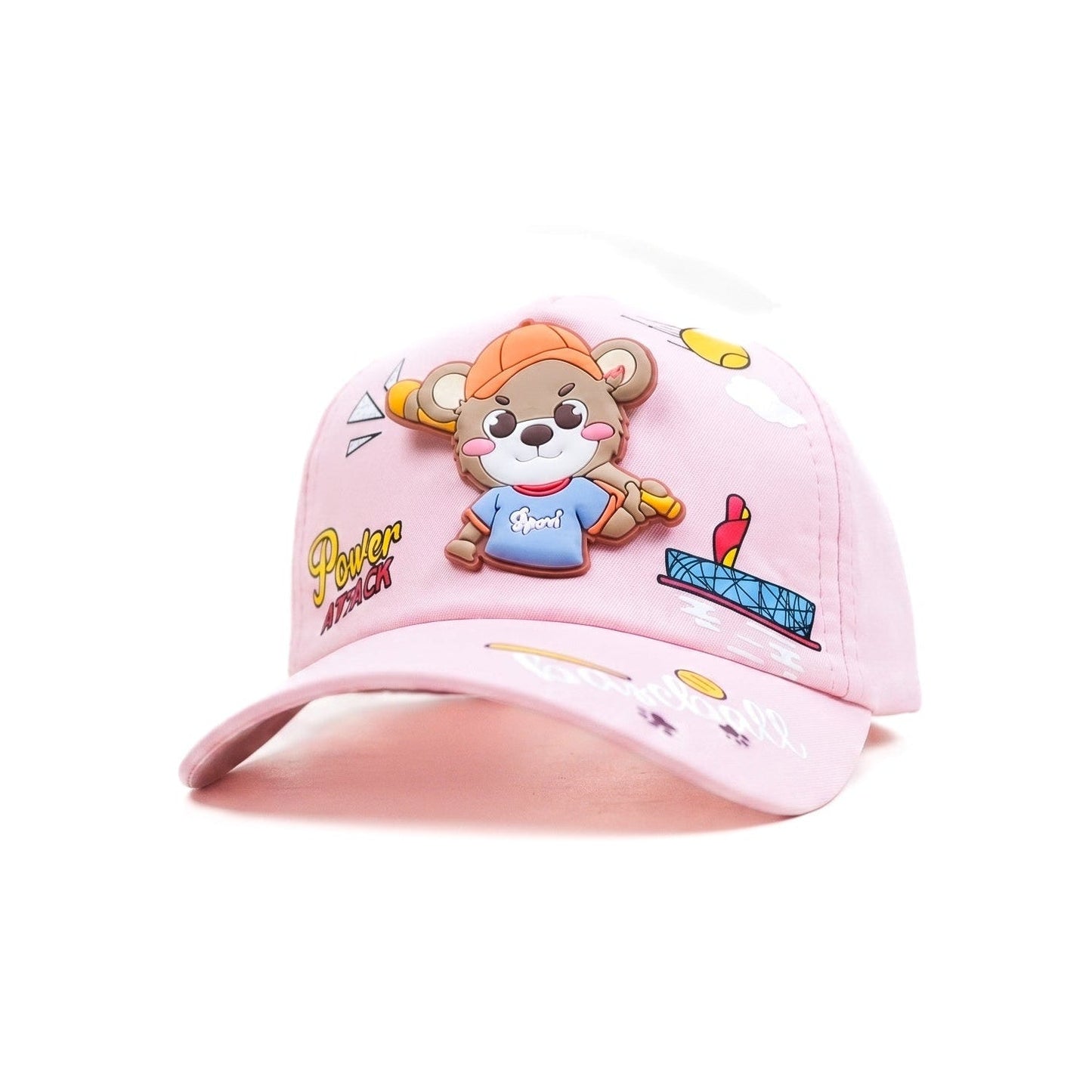 Pink Teady Power Attack  Kids Funday Baseball Cap