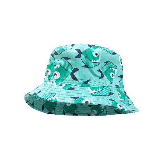 Kids Blue Piranna Bucket Hat