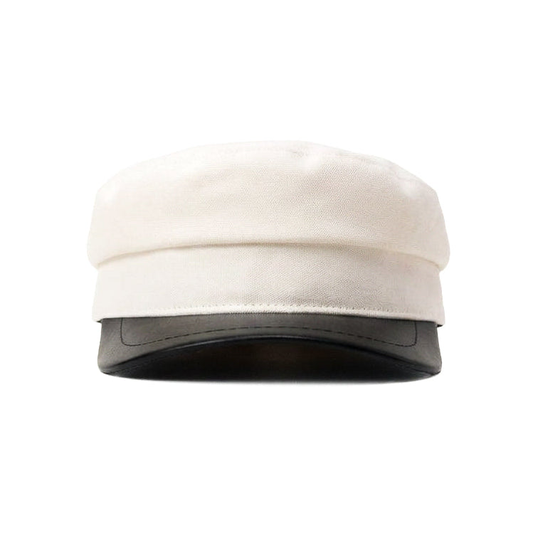 Woven Leather Cap Black Brim