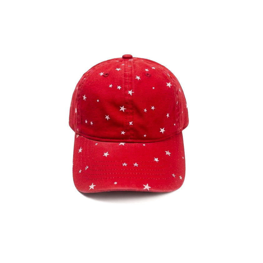Ponytail Scrubbed Red Star Denim Cap