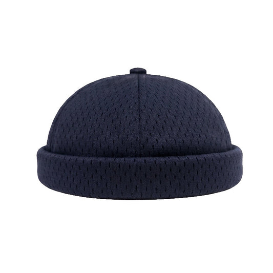 Navy Blue Satin Docker Cap