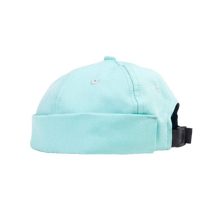 Cyan Blue Satin Docker Cap