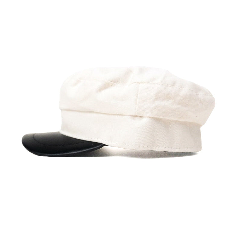 Woven Leather Cap Black Brim