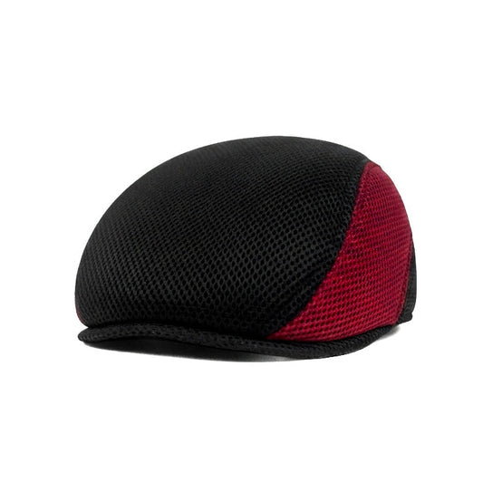 Black and Red Vintage Newsboy Cap