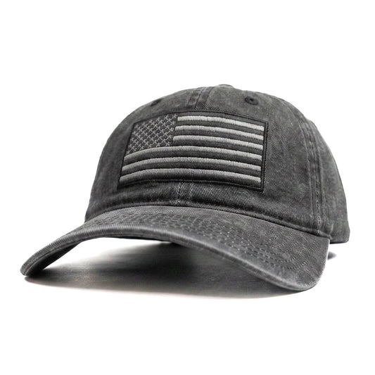 US Black Grey Fitted Cap