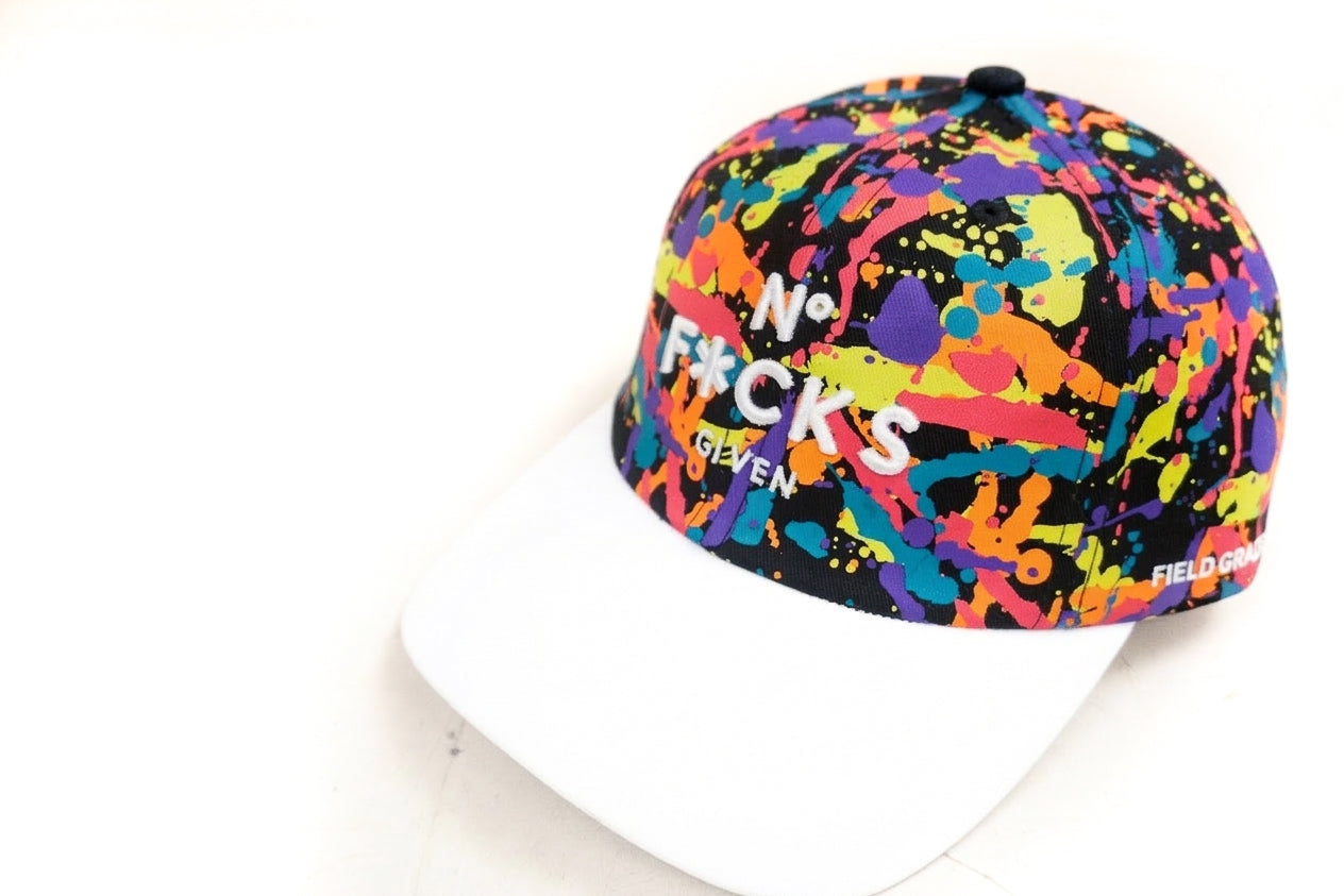 No f**** given multicolor white brim relaxed fitted cap