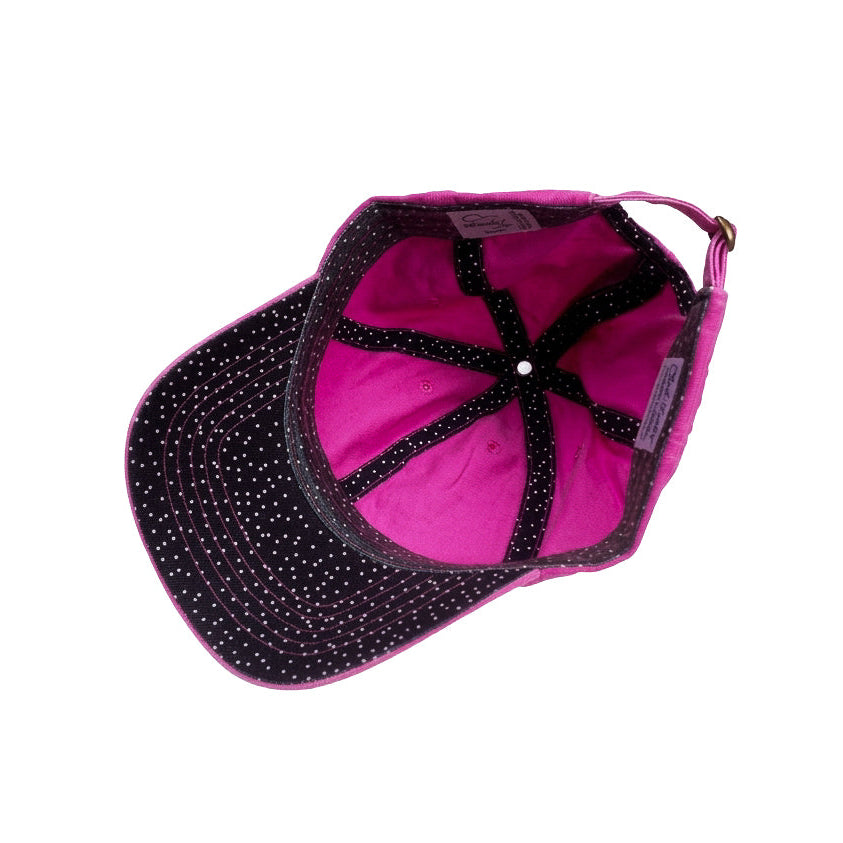 Ponytail Scrubbed Deep Pink Denim Cap