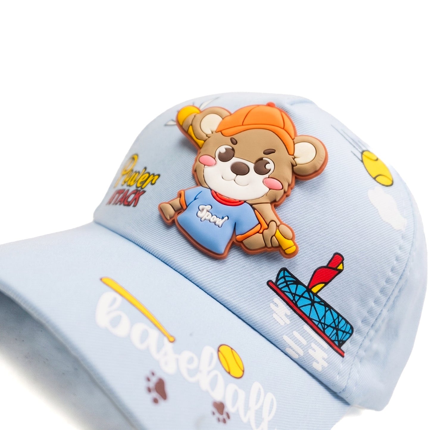 Blue Teady Power Attack  Kids Funday Baseball Cap