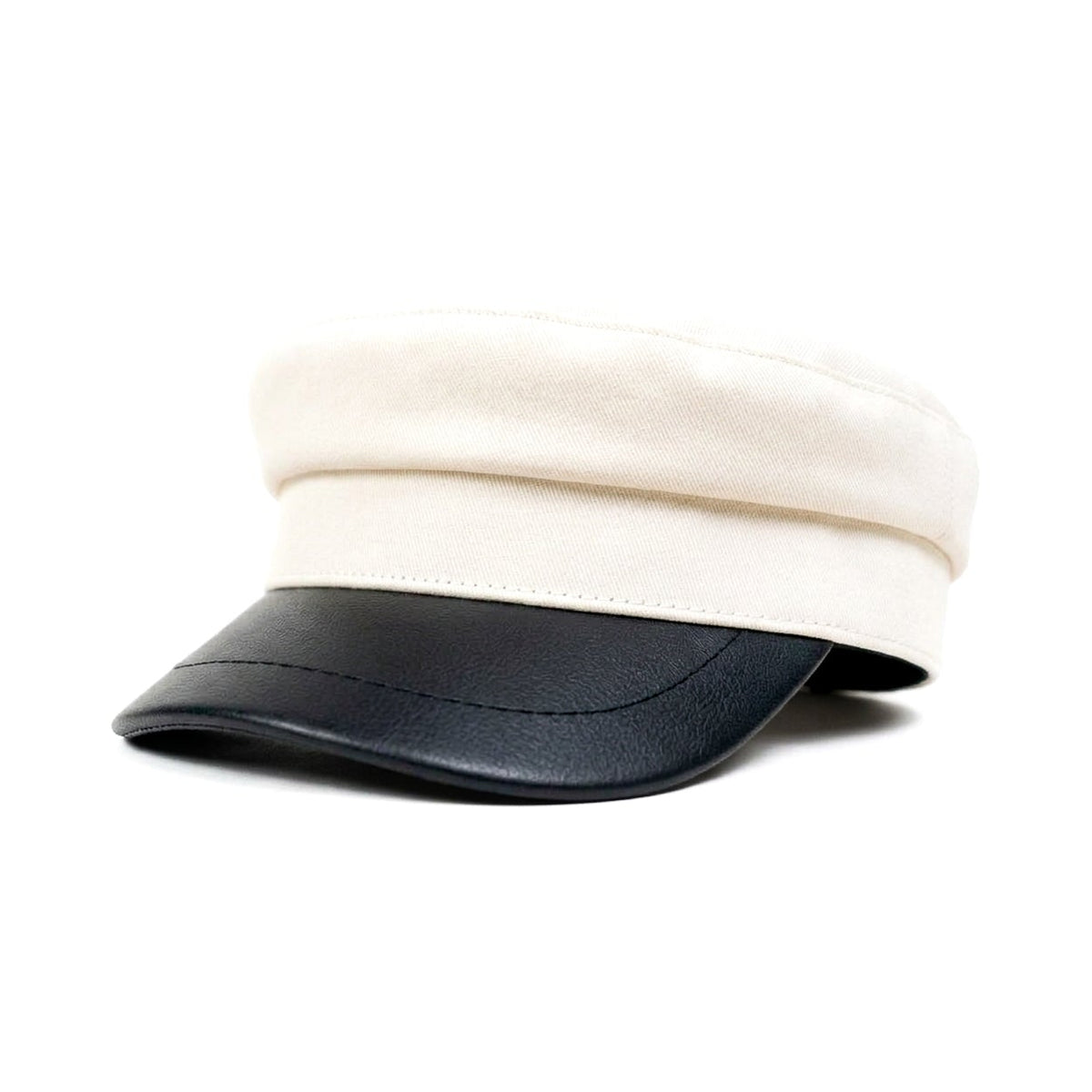Woven Leather Cap Black Brim