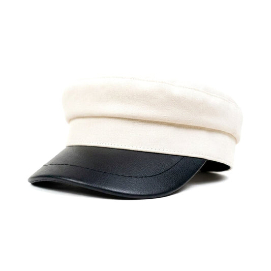 Woven Leather Cap Black Brim