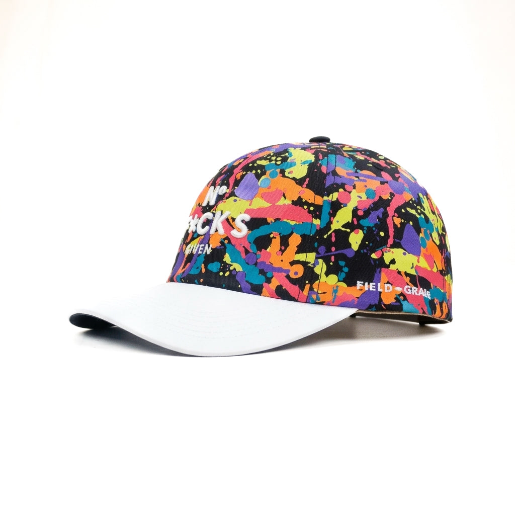 No f**** given multicolor white brim relaxed fitted cap