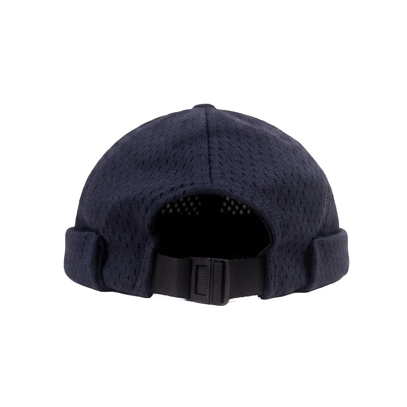 Navy Blue Satin Docker Cap