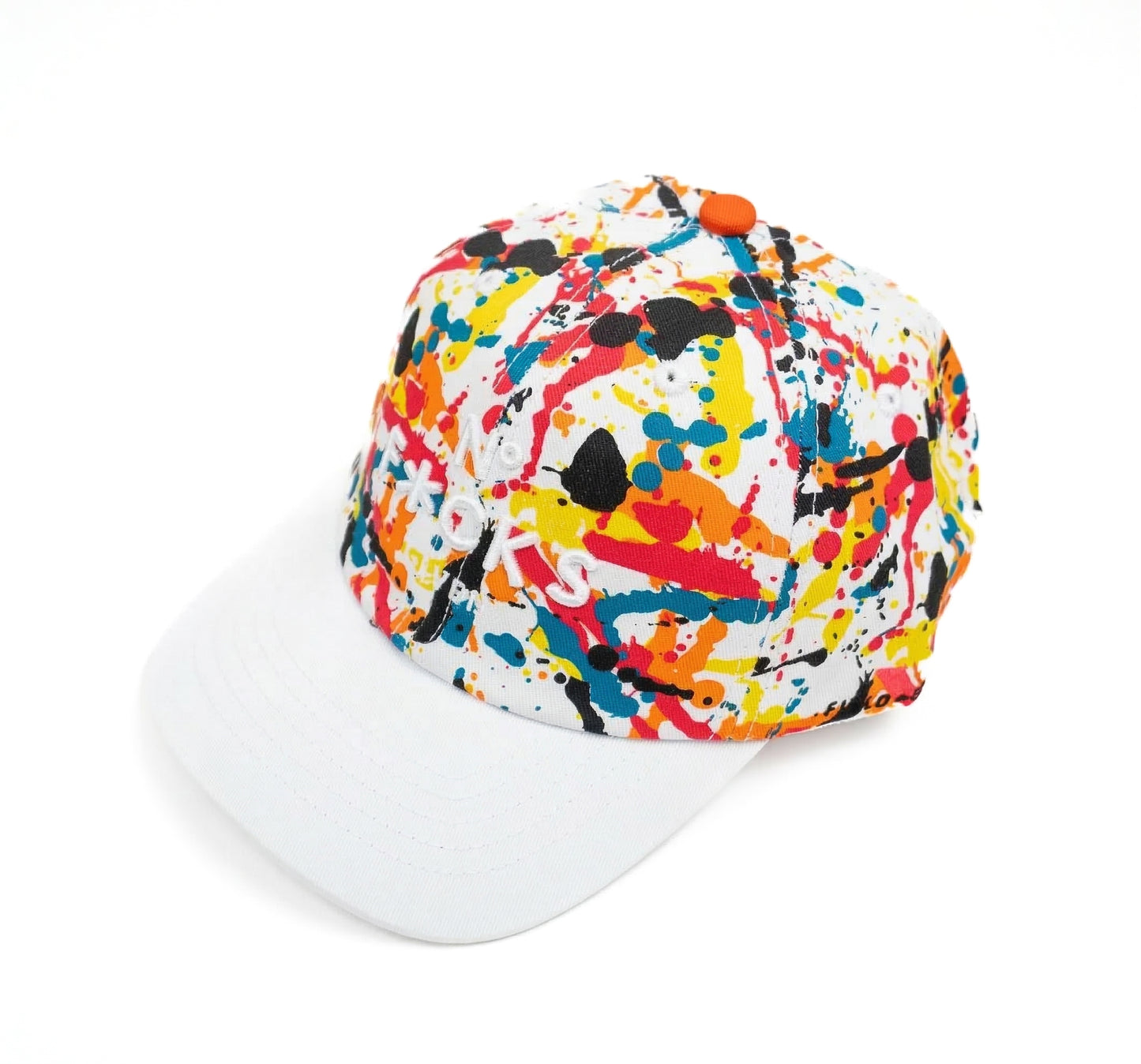 No f**** given multicolor white brim relaxed fitted cap