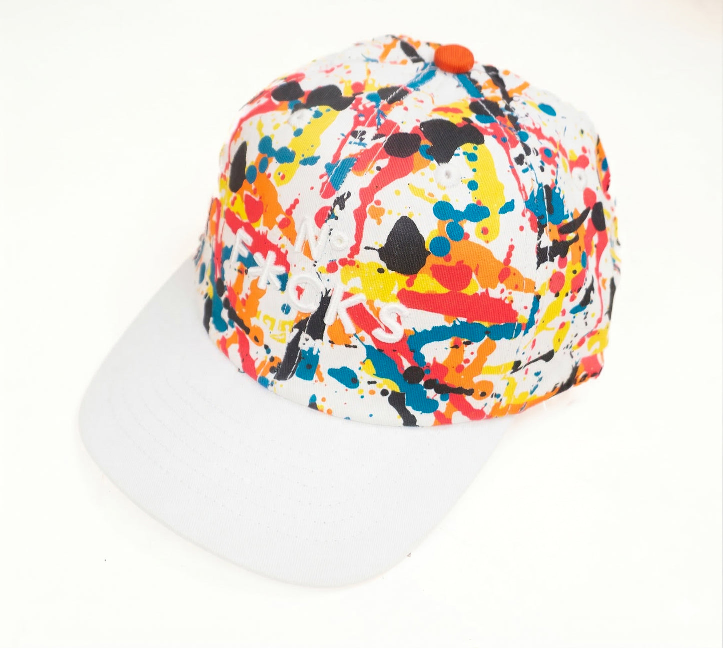 No f**** given multicolor white brim relaxed fitted cap