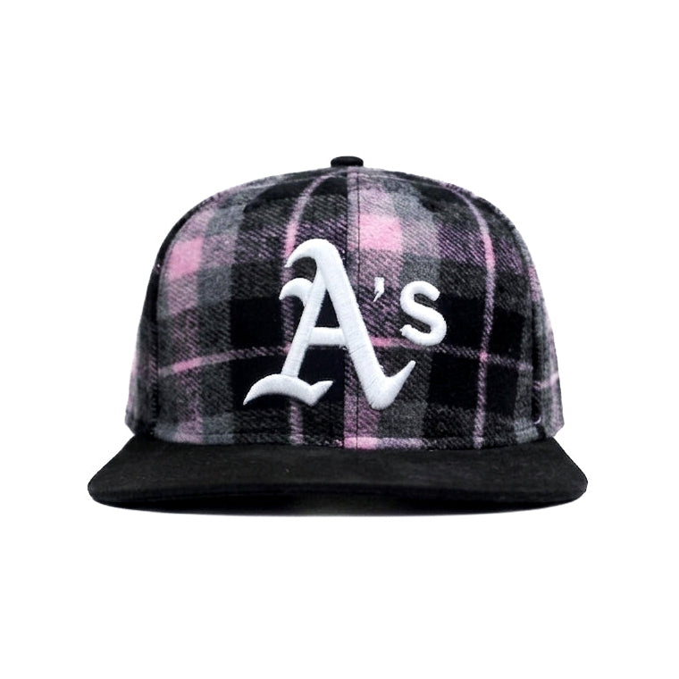 A's Pink Black Snapback Cap