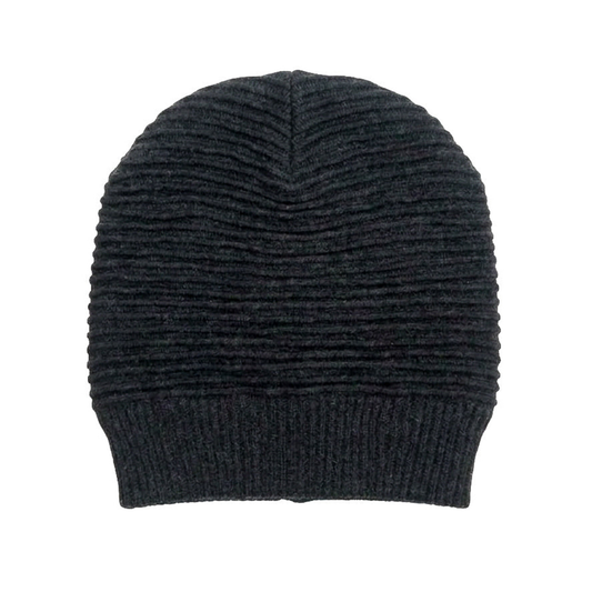 Deep Grey Long Stripped Beanie
