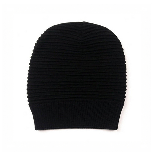 Black Long Stripped Beanie