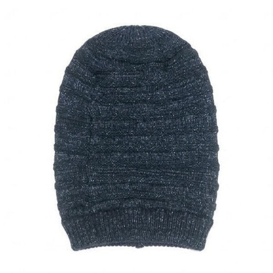 Oversized Navy Polkadots  Beanie