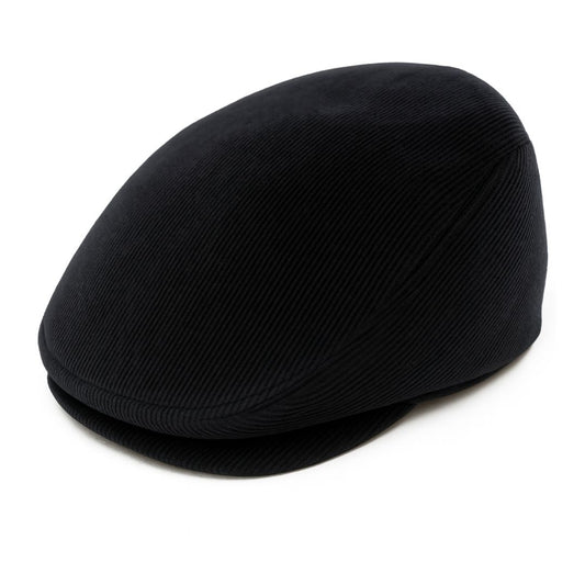 Black Corduroy Artisan Newsboy Cap