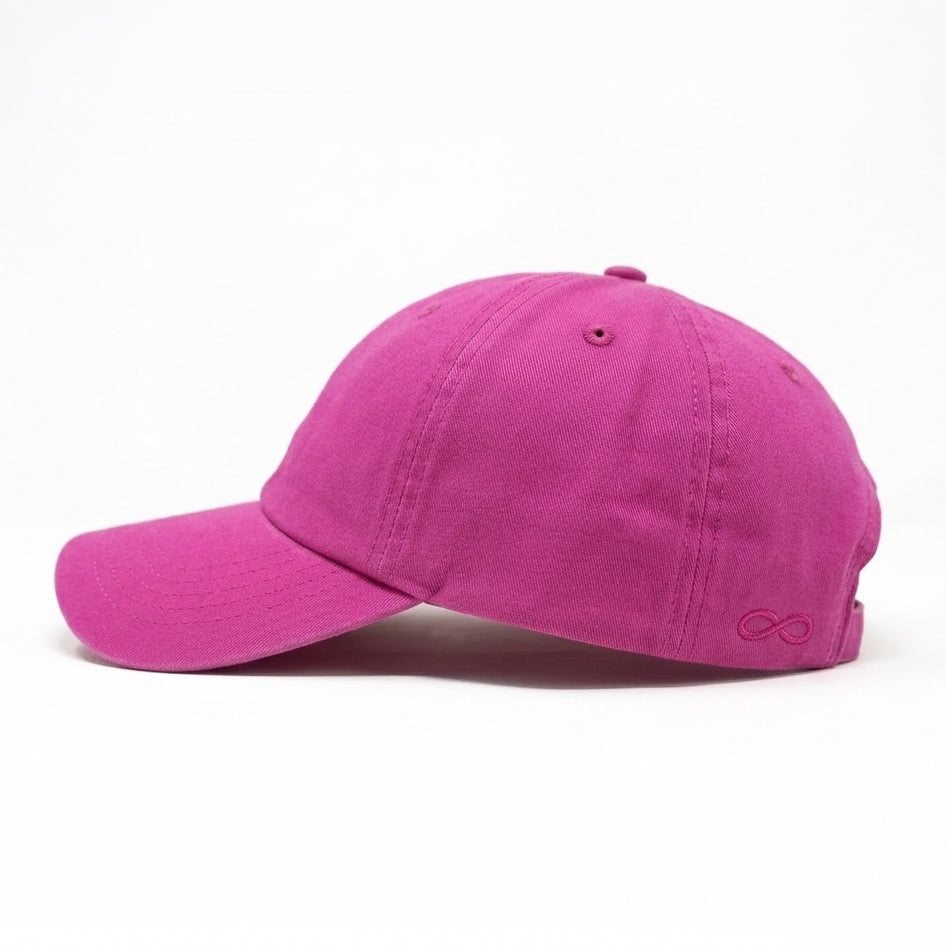 Ponytail Scrubbed Deep Pink Denim Cap